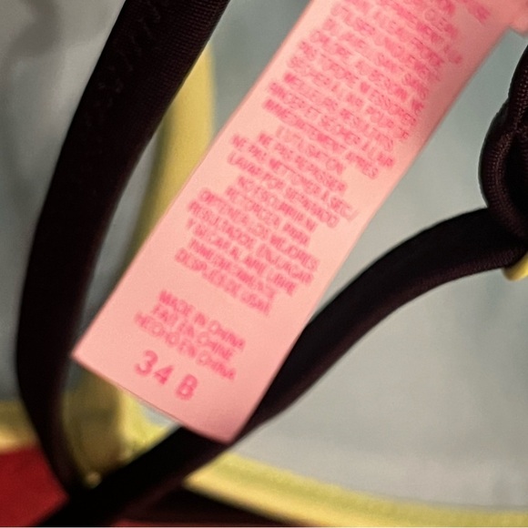 Victoria's Secret Swim Top Women's 34B Gray Mint Green Colorblock Lightly Padded - Picture 5 of 5